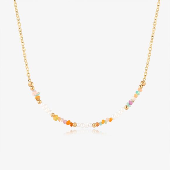 Ellie Rainbow Opal and Fresh Water Pearl Necklace - Picture 1 of 1